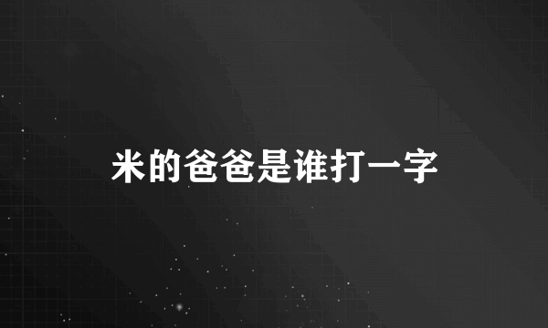米的爸爸是谁打一字