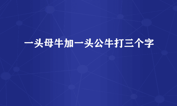 一头母牛加一头公牛打三个字
