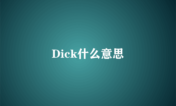 Dick什么意思