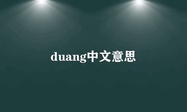duang中文意思