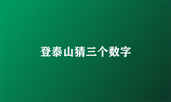 登泰山猜三个数字