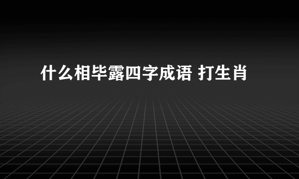 什么相毕露四字成语 打生肖