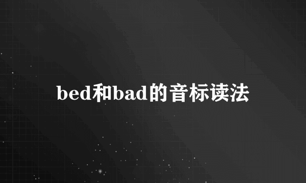 bed和bad的音标读法