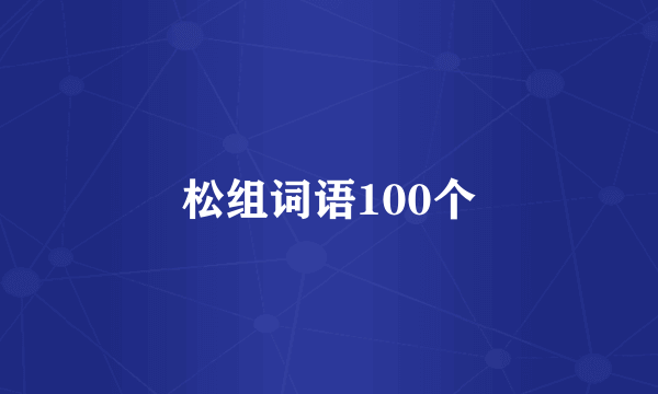 松组词语100个