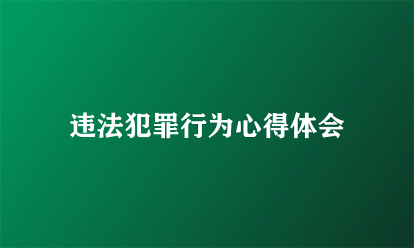 违法犯罪行为心得体会