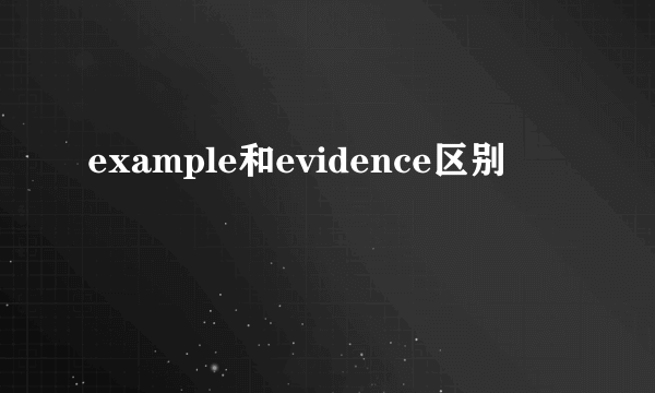 example和evidence区别