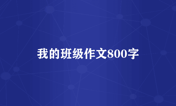 我的班级作文800字