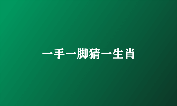 一手一脚猜一生肖