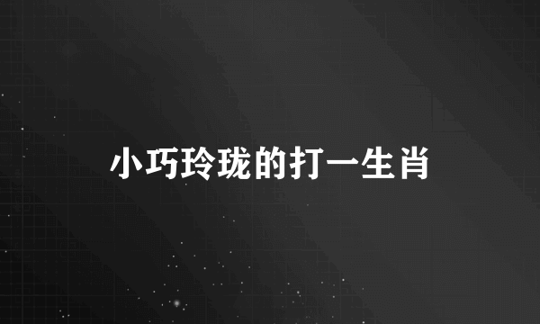 小巧玲珑的打一生肖