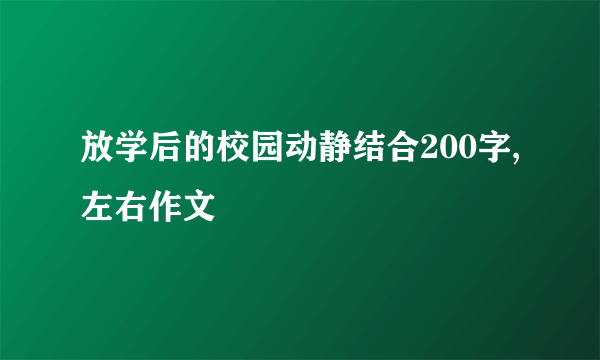 放学后的校园动静结合200字,左右作文