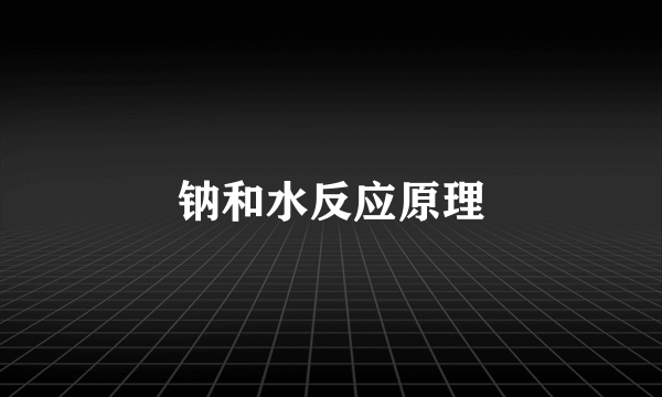 钠和水反应原理