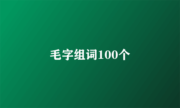 毛字组词100个