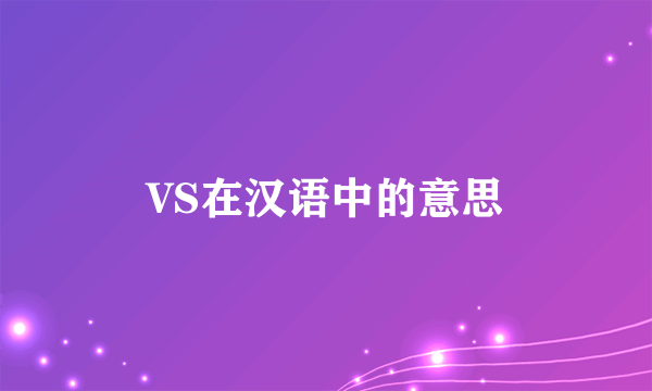 VS在汉语中的意思