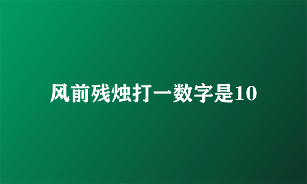 风前残烛打一数字是10