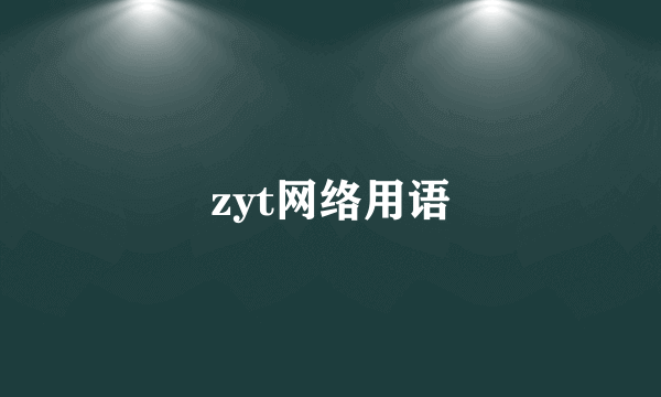 zyt网络用语