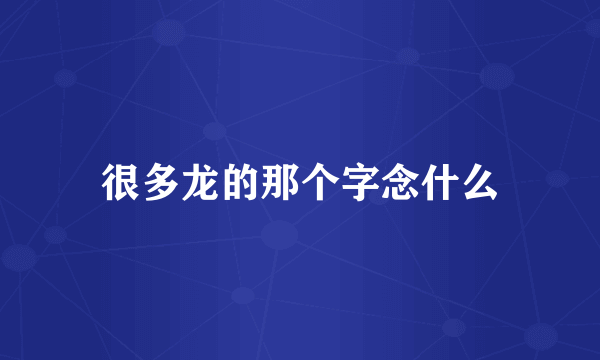 很多龙的那个字念什么