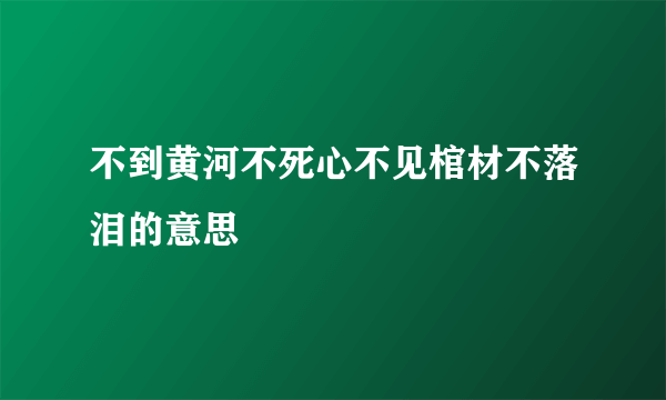 不到黄河不死心不见棺材不落泪的意思