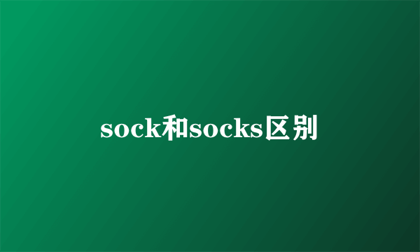 sock和socks区别