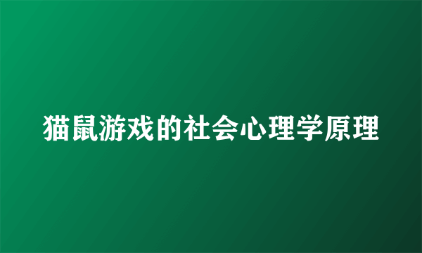 猫鼠游戏的社会心理学原理