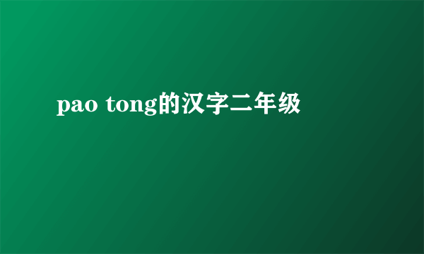 pao tong的汉字二年级