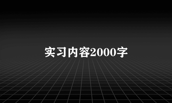 实习内容2000字