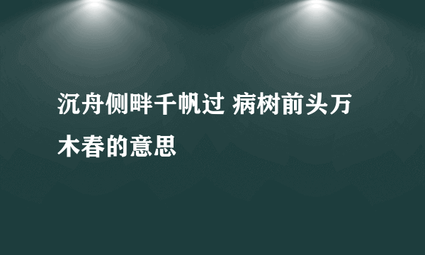 沉舟侧畔千帆过 病树前头万木春的意思