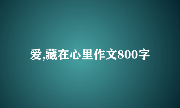 爱,藏在心里作文800字