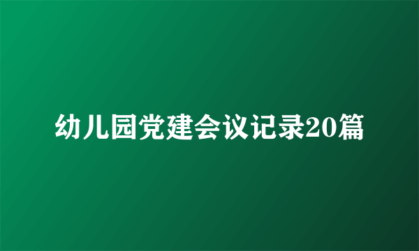 幼儿园党建会议记录20篇