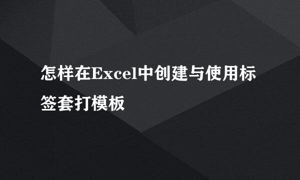 怎样在Excel中创建与使用标签套打模板