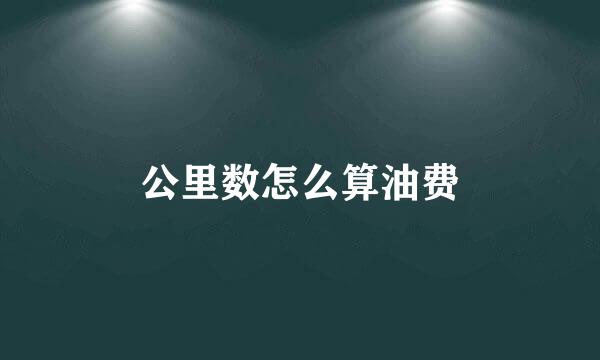 公里数怎么算油费