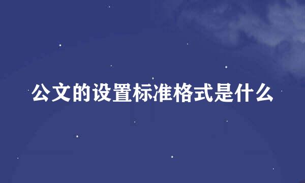 公文的设置标准格式是什么