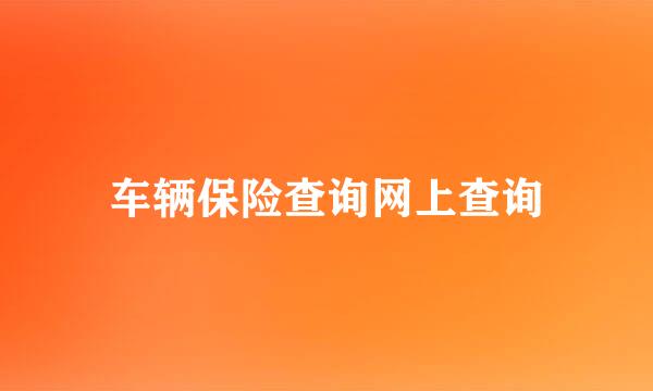 车辆保险查询网上查询