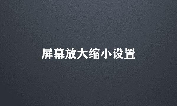 屏幕放大缩小设置