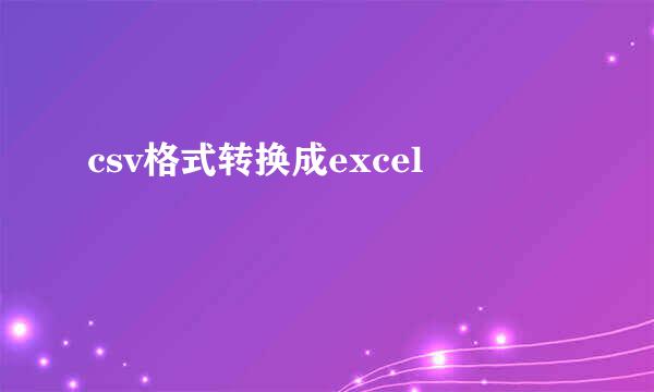 csv格式转换成excel