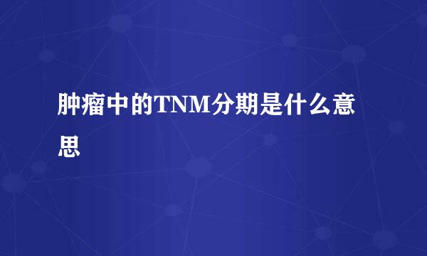 肿瘤中的TNM分期是什么意思