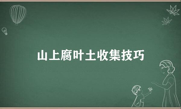 山上腐叶土收集技巧