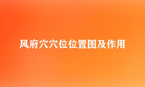 风府穴穴位位置图及作用
