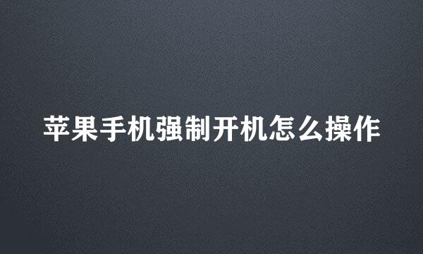 苹果手机强制开机怎么操作