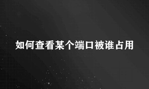如何查看某个端口被谁占用