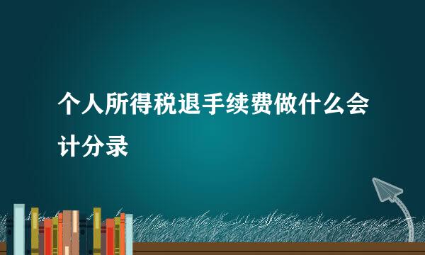 个人所得税退手续费做什么会计分录