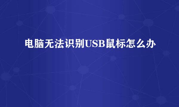电脑无法识别USB鼠标怎么办