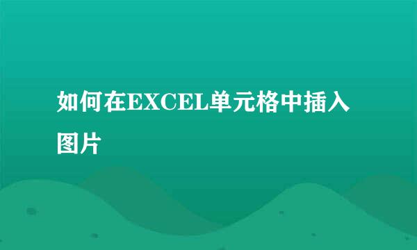 如何在EXCEL单元格中插入图片