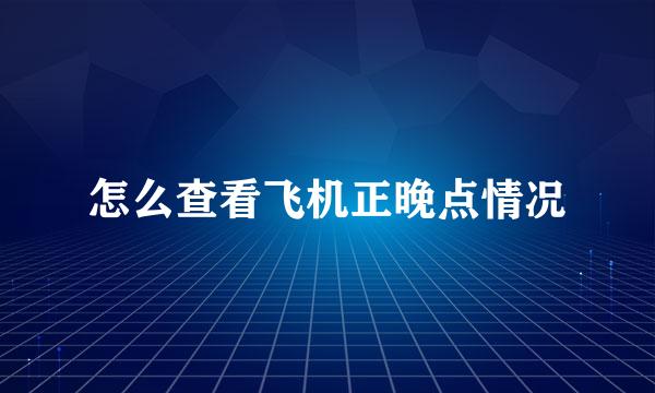 怎么查看飞机正晚点情况