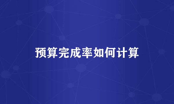 预算完成率如何计算