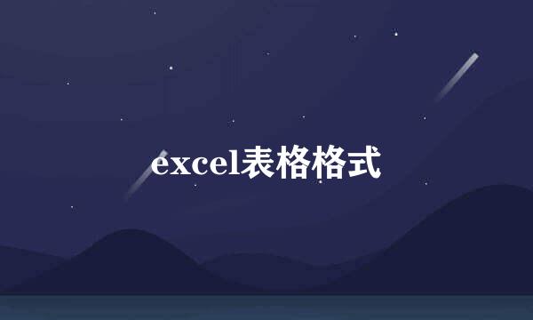excel表格格式