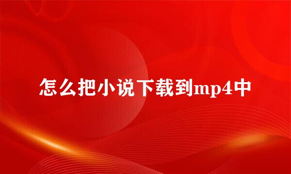 怎么把小说下载到mp4中