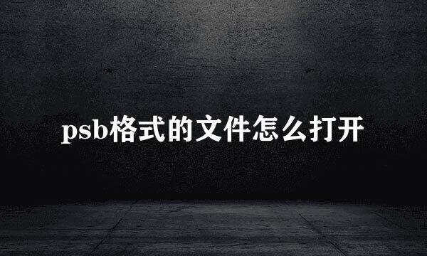 psb格式的文件怎么打开