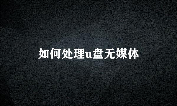 如何处理u盘无媒体