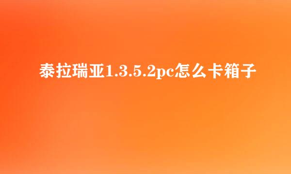 泰拉瑞亚1.3.5.2pc怎么卡箱子