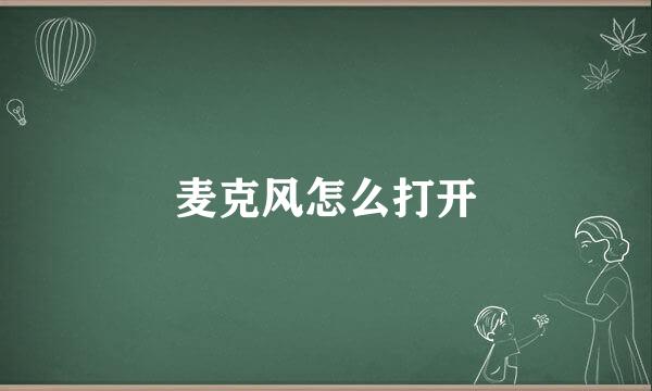 麦克风怎么打开